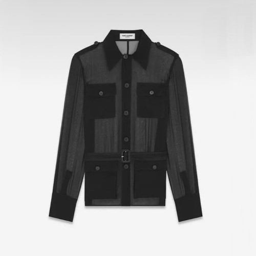 [Saint Laurent] 생로랑 SAHARIENNE blouse in silk muslin 24073032