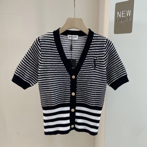 [Saint Laurent] 생로랑 로고 니트 크롭 가디건 23063038