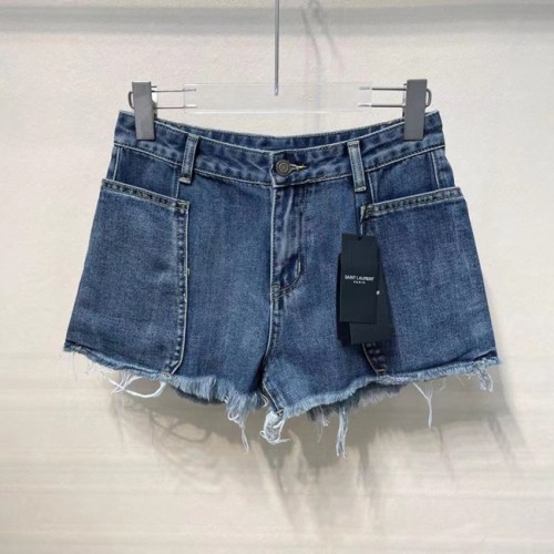 [Saint Laurent] 생로랑 워싱 데님 하프 팬츠 22051035