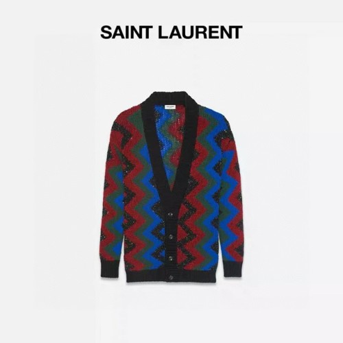 [Saint Laurent] 생로랑 남/여 브이넥 양모 니트 가디건 21102743