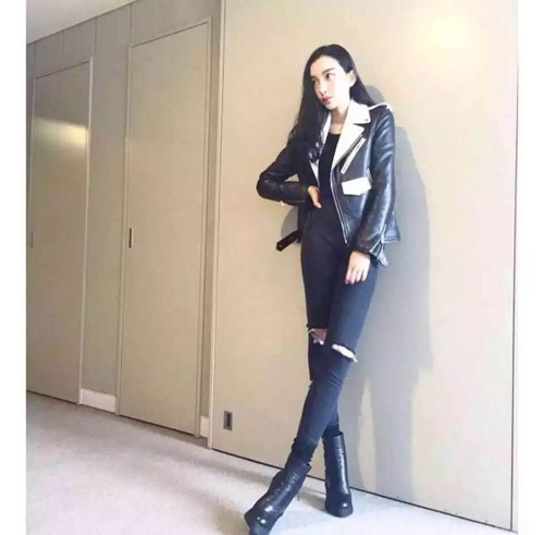 [Saint Laurent] 생로랑 화이튼배색 가죽자켓 (지디,엑소크리스 착용상품)
