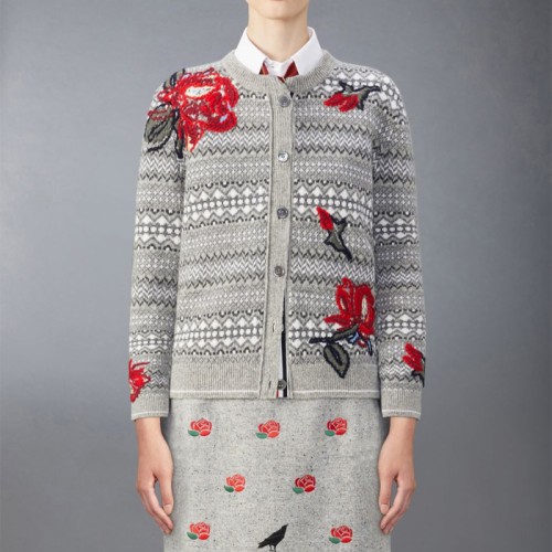 [Thom Browne] 톰브라운 울 로즈 크루넥 카디건 FKC593E-Y1026-982