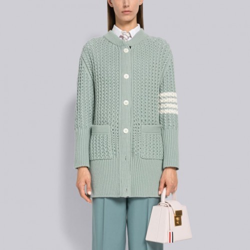 [Thom Browne] 톰브라운 청키 포인텔 메리노 울 4-바 가디건 FKC458AY1018450