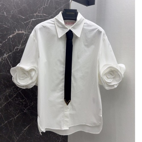 [Valentino] 발렌티노  컴팩트 포플린 블라우스 셔츠 4B3AA0805DN_001