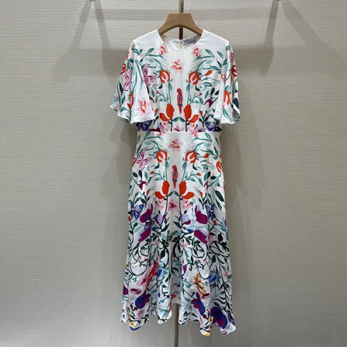 [Valentino] 레드 발렌티노 실크 드레스 22042340
