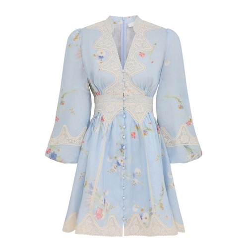 [ZIMMERMANN] 짐머만 Lucky Lace Plunge Mini Dress 4546DSS252