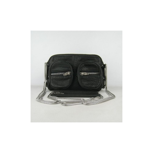 Alexanderwang 63471 알렉산더왕 램스킨 chain zip - 블랙
