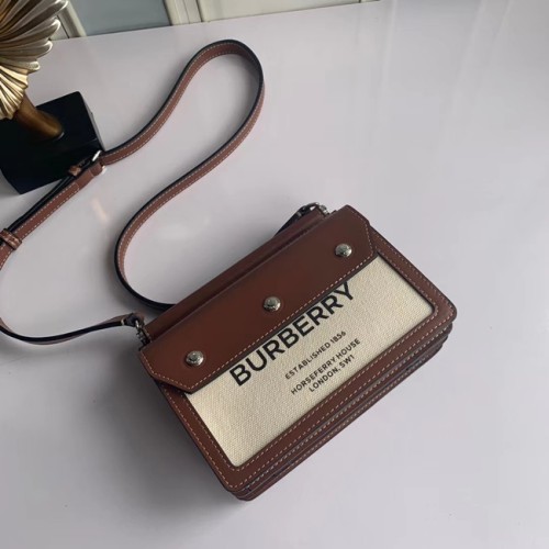 [Burberry] 버버리 미니 포켓백 투톤 캔버스&레더 80146151