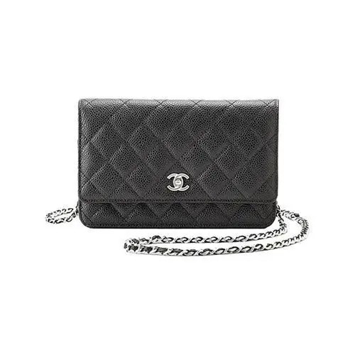 [Chanel] 샤넬 체인 지갑 그레인드 카프스킨 메탈 AP4241