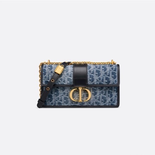 [Dior] 디올 블루 Denim Dior Oblique 자카드 30 Montaigne East-West 체인백 M9334UDCE_M49E