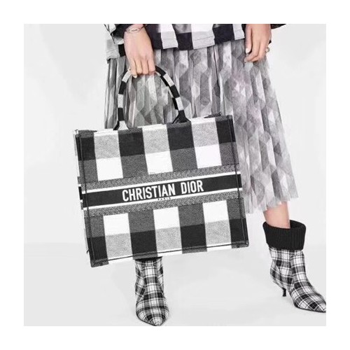[Dior] 디올 체크 북 토트 쇼퍼백 19092636