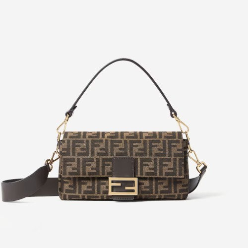 [Fendi] 펜디 바게트 토바코 브라운 FF 자카드 패브릭 백 8BR600AFPMF1GL7