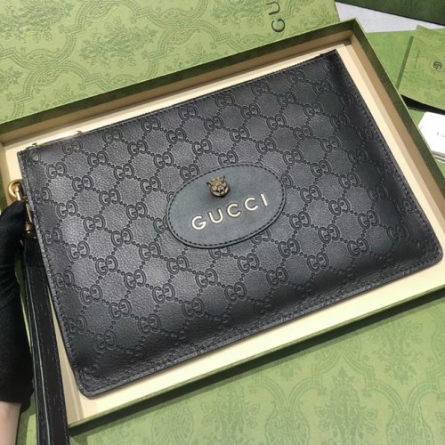 [Gucci] 구찌 로고 레더 클러치 백 22091735