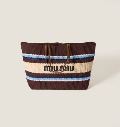 [Miumiu] 미우미우 Raffia-effect woven tote bag 5BG248_2DO3_F04EM_V_OR1