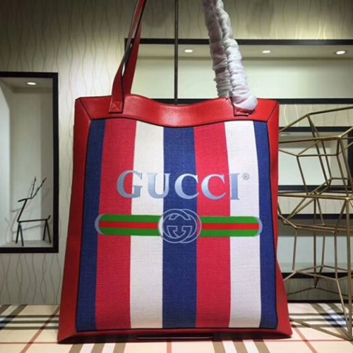 [Gucci] 구찌 프린트 스트라이트 미디움 토트백 523781