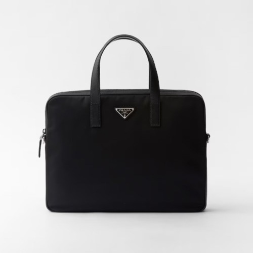 [Prada] 프라다 리나일론 및 사피아노 가죽 브리프케이스 2VE368_2DMH_F0002_V_XOM