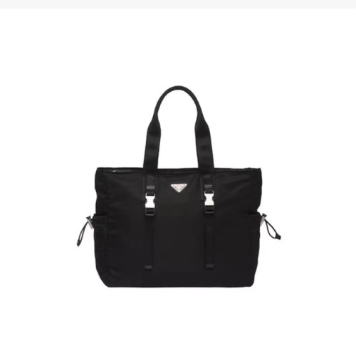 [Prada] 프라다 리나일론 및 사피아노 가죽 토트 블랙 2VG042_2DMG_F0002_V_MON