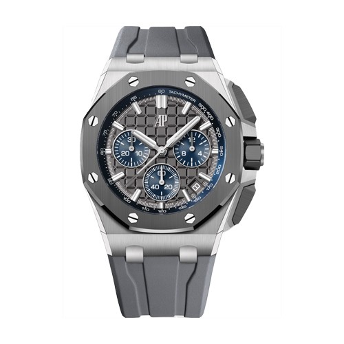 [AUDEMARS PIGUET] 데마피게 로얄 오크 오프쇼어 셀프와인딩 크로노그래프 43mm 그레이 세라믹 베젤 그레이 다이얼 오토매틱 러버밴드 시계 26420IO.OO.A009C