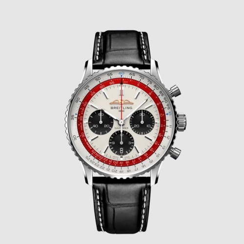 [Breitling] 브라이틀링 내비타이머 B01 크로노그래프 43mm 보잉 747 화이트다이얼 오토매틱 스틸 폴딩 버클 기즉 스트랩 시계 AB01383B1G1P1
