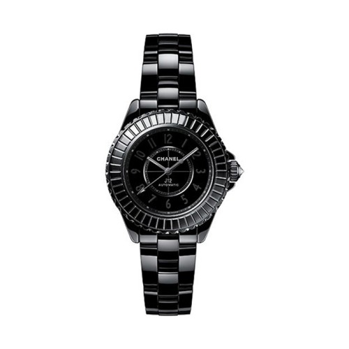 [Chanel] 샤넬 J12 33MM 오토매틱 블랙 다이얼 레이디 시계 H6784