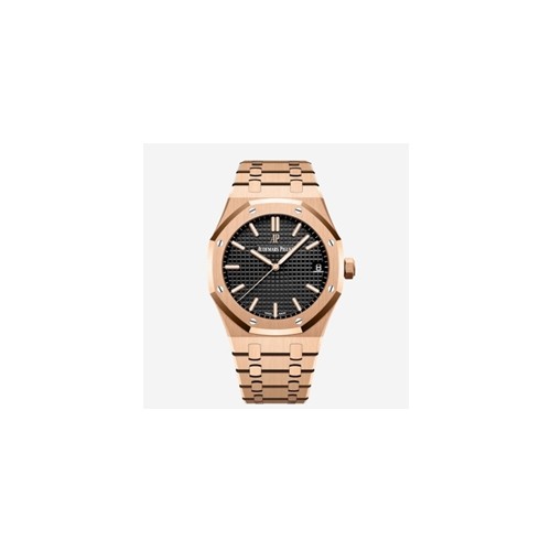 [AUDEMARS PIGUET] 오데마 피게 로얄 오크 셀프와인딩 41mm 핑크 골드 브레이슬릿 블랙 15500OR-OO-1220RO-01