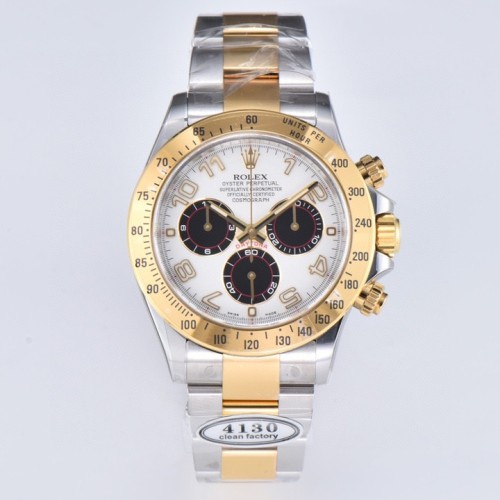[Rolex] 롤렉스 Daytona 18k Yellow Gold Stainless Steel Oyster White Men's Watch 116523