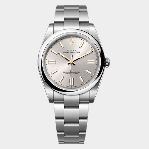 [ROLEX] 롤렉스 오이스터 퍼페추얼 41MM 실버 오이스터 오토매틱 시계 124300-0001