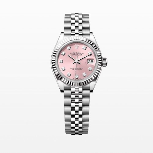 [Rolex] 로렉스 레이디 데이저스트 오이스터 28mm 핑크 다이얼 오토매틱 메탈 시계 279174