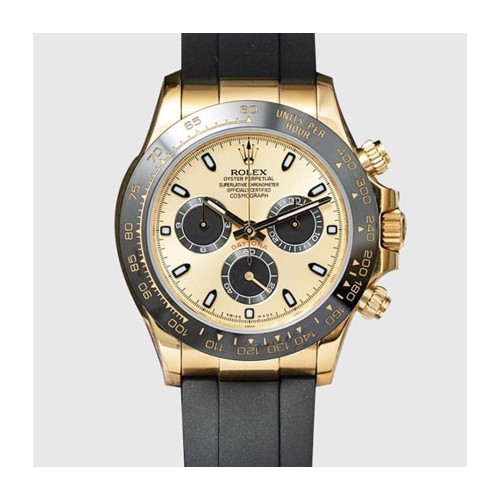 [Rolex] 롤렉스 데이토나 골드다이얼 러버밴드 금통 오토매틱 무브먼트40mm 116518LN