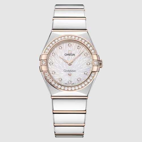 [OMEGA] 오메가 컨스텔레이션 여성 셀렉션 28MM 쿼츠 시계 131.25.28.60.55.003