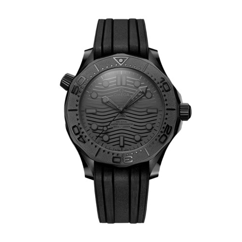 [OMEGA] 오메가 씨마스터 다이버 300M 2350mm 블랙 세라믹 러버 스트랩 오토매틱 시계 210.92.44.20.01.003