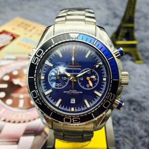 [Omega] 오메가 씨마스터 크로노 메탈 블루 쿼츠 와치