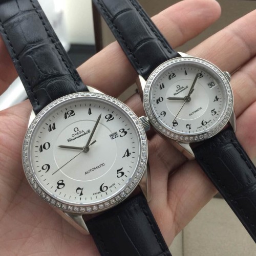 OMEGA (custom급 커플용 Swiss eta Automatic Movment,Sapphire Glass,Stainless Steel Band)