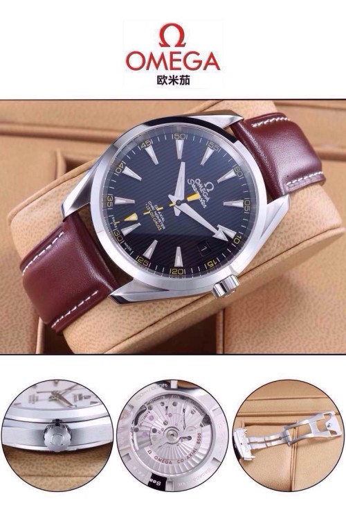 OMEGA(custom급 남성용 Swiss eta Automatic Movment,Sapphire Glass,Italy Leather Band)