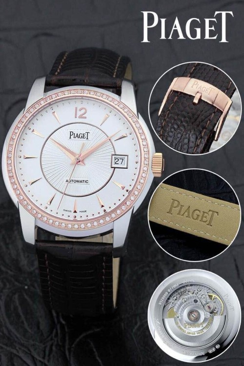 PIAGET (custom급 남성용 Swiss eta Automatic Movment,Sapphire Glass,Italy Leather Band)男的手链