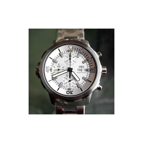 [I.W.C] 아이더블유씨 아쿠아타이머 크로노 화이트 다이얼 3768-04