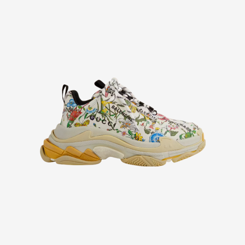 [Balenciaga] 발렌시아가 * 구찌 남/여 해커 프로젝트 트리플 S 스니커즈 멀티컬러 레더 플로라 프린트