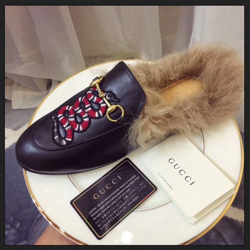 [Gucci] 구찌 프린스타운 퍼 로퍼 슬리퍼