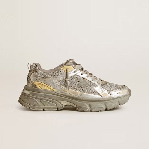 [Golden Goose] 골든구스 그레이 스타 메탈릭 레더와 실버 메쉬 라이트스타 GMF00724.F006475.70138