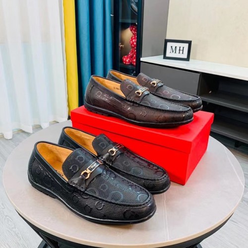 [Ferragamo] 페레가모 로고 레더 드라이빙 슈즈 21080234