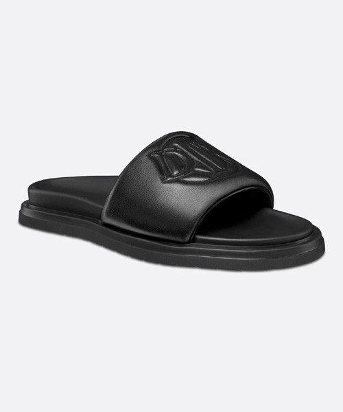 [Dior] 디올 블랙 퀼트 스무스 송아지 가죽 샌들 3SA143ZAU_H900