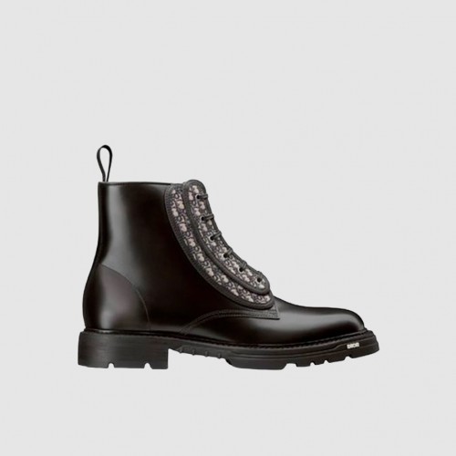[Dior] 디올 익스프롤러 II 레이스 앵클 부츠 페이턴트 카프스킨 베이지 & 블랙 디올 오블리크 자카드 3BO256ZJN-H961