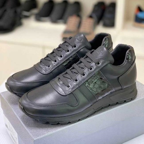 [Prada] 프라다 로고 레더 스니커즈 20121132