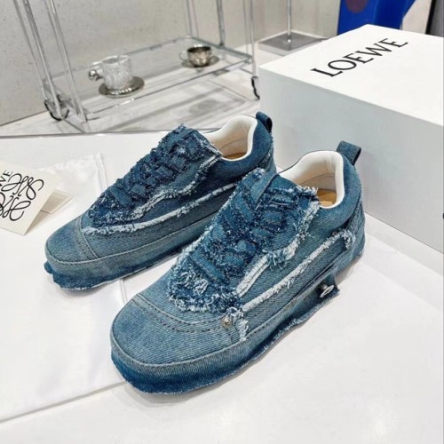 [Loewe] 로에베 남/여 워싱 데님 스니커즈 22072737