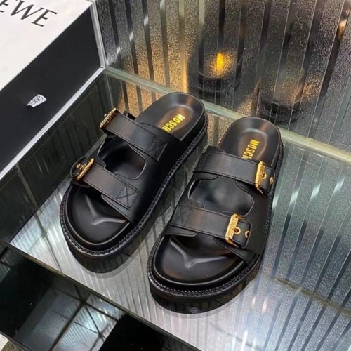 [Moschino] 모스키노 레더 슬리퍼 21040538