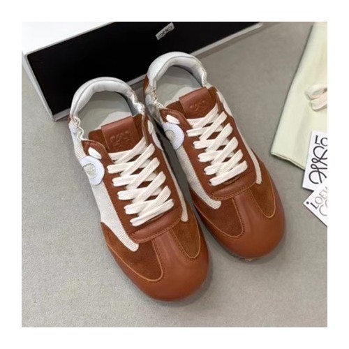 [Loewe] 로에베 스웨이드 앤 레더 레이스업 패널 스니커즈 20062639