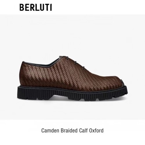 [Berluti] 벨루티 Camden 캠던 텍스처 우븐 레더 옥스포드 슈즈 21040731