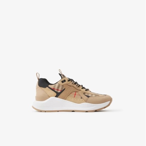 [Burberry] 버버리 체크 가죽 & 스웨이드 스니커즈 80708511