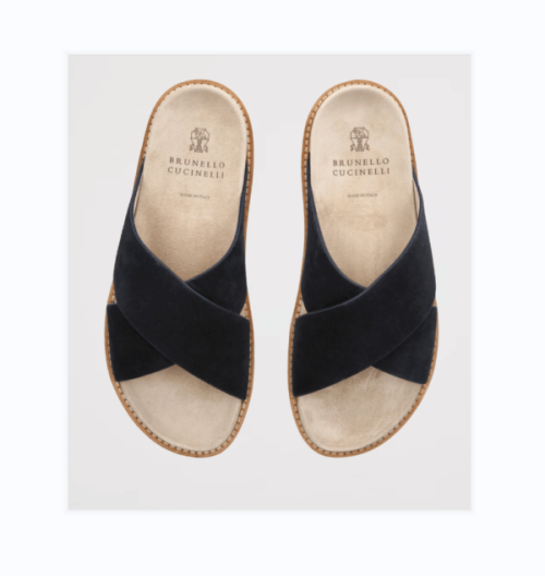[Brunello Cucinelli] 브루넬로 쿠치넬리 cross-strap suede sandals 25081430
