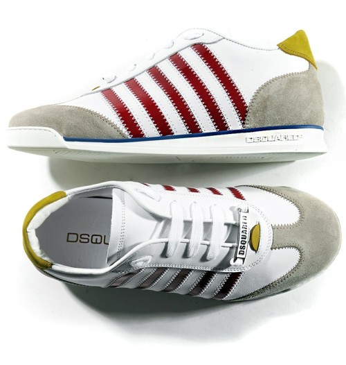 DSQUARED2 디스퀘어드 메이플 멀티 스트라이프 스니커즈 (화이트+레드) 14SS - SN419 V065 M244
